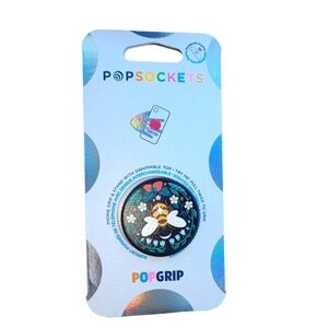 New Bumble Bee and Flowers Pop Socket Phone Grip and Hands Free Stand